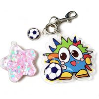 Nouveau Porte-clés Anime Personnalisable Populaire en Plastique avec Paillettes Liquides et Effet Sable Mouvant, en Forme de Gobelet, Idéal comme Cadeau Mignon
