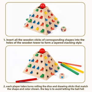 <span class=keywords><strong>Jeu</strong></span> <span class=keywords><strong>de</strong></span> société éducatif en bois personnalisé en forme <span class=keywords><strong>de</strong></span> <span class=keywords><strong>pyramide</strong></span>, <span class=keywords><strong>jeu</strong></span> <span class=keywords><strong>de</strong></span> combat double face pour tout-petits garçons et filles, <span class=keywords><strong>jeu</strong></span> <span class=keywords><strong>de</strong></span> société préscolaire - Product Image 3
