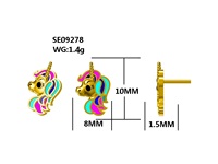 Boucles d'oreilles clous QX licorne émaillée colorée pour femme, en argent sterling 925, mignonnes, fantaisie, animales, vente en gros, personnalisables
