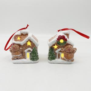 Figurines de Noël en céramique peintes à la main avec bonhomme de neige du père Noël pour la décoration de vacances - Product Image 6