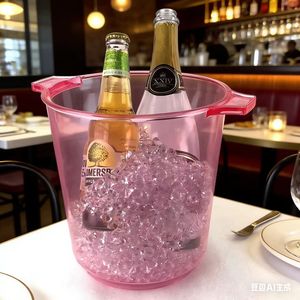 Grand seau à glace transparent en plastique AS/PP/PE pour champagne, idéal pour les brasseries russes Krusovice, Erdinger, Flensburger, Brauerei <span class=keywords><strong>Ganter</strong></span> - Product Image 6