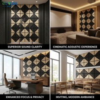 Panneaux acoustiques modernes en polyester à emboîtement triangulaire géométrique, avec un NRC élevé de 0,65, design ignifuge et imperméable