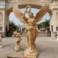 Sculpture d'ange en pierre décorative d'extérieur, déesse célèbre, écologique avec revêtement semblable à la pierre