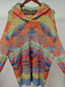 <b>Men's</b> <b>Cardigan</b> with Intricate Geometric Patterns Vivid Multicolor Hooded <b>Knitted</b> Casual Relaxed Fit for Bold Style Statements - Product Image 2
