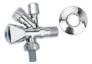 . <span class=keywords><strong>Robinet</strong></span> mural chromé robuste en laiton avec <span class=keywords><strong>double</strong></span> <span class=keywords><strong>sortie</strong></span> G1/2 et vanne d'angle pour machine à laver et jardin - Product Image 5