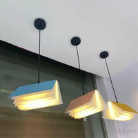 ENSEMBLE Simple Moderne Maternelle Campus Creative Pendentif Lumière Livre Art Restaurant bar Chambre Chevet Lustre