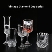 Ensemble de 6 verres à vin rouge en cristal de luxe de style nordique vintage, verres à champagne et à brandy, gobelets pour mariage, bar, fête
