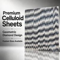 Feuille de plastique en celluloid perlé à rayures diagonales noires et blanches, durable et au design élégant, pour usage décoratif quotidien