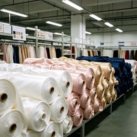 Tissu satiné en gros 100% polyester brillant, doux et durable, largeur 150 cm, 105 g/m², pour textiles de maison, rideaux et production de vêtements