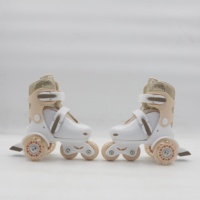 Patins à roulettes en ligne pour enfants débutants, taille réglable, coque en PE, maille en velours, cadre en PP, frein en PVC, roues arrière lumineuses