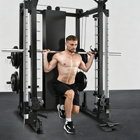 Machine combinée de musculation multifonction en acier robuste : Smith Machine, Power Rack et Machine à câbles pour usage domestique et professionnel