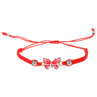 Promotion : Bracelet Papillon en Émail Coloré, Tressé à la Main, Nœud Ajustable, pour Amitié, Couple et Femme
