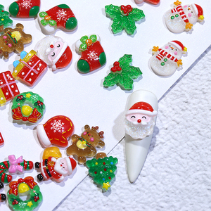 Offre Spéciale Noël Résine Nail Art Charmes Kawaii Arbre De Noël Bonhomme De Neige Santa 3d Nail Art Accessoires - Product Image 5