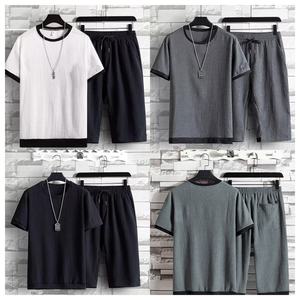 Completo Estivo da Uomo con T-Shirt a Maniche Corte e <span class=keywords><strong>Pantaloncini</strong></span>, <span class=keywords><strong>Tuta</strong></span> Sportiva Casual Traspirante e Rinfrescante in Maglia - Product Image 5