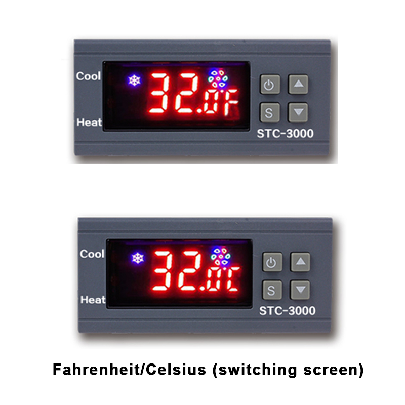 DC24V Digital thermostat thermostat temperature regulator incubator relay LED 10A heating and cooling wholesale STC-3000(图3)