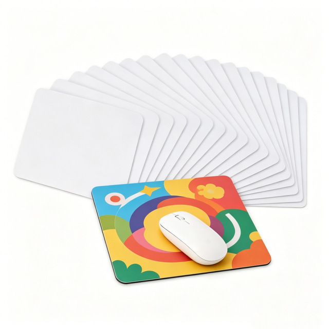 Custom Size Water Resistant Sublimation Mouse Pad Blanks Rubber Sheets White Printable Blank Mouse Pad Sheet with Stitched Edge