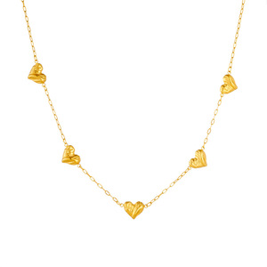 Heart Flower Gold Plated Necklace Zinc Alloy Chain Jewelry Gift Fashion Accessory - Product Image 5