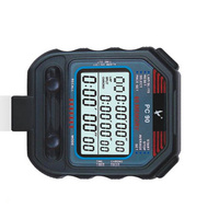 Étanche Date Heure Alarme Chronomètre Minuterie LCD Minuterie Numérique Stopawtch Deux Rangées 60 Piste Grand Affichage Chronomètre