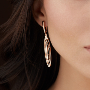 El mejor conjunto de nuevos pendientes largos modernos y elegantes de 14K, pendientes de estilo moderno de oro blanco amarillo Rosa sólido del fabricante - Product Image 2