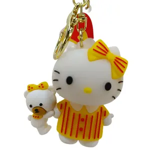 OEM Creative Cartoon Sanrio cat PVC Cute Bag Pendant Personalized Car Accessories Creative Pendant Sanrio Kuromi Pvc Keychain