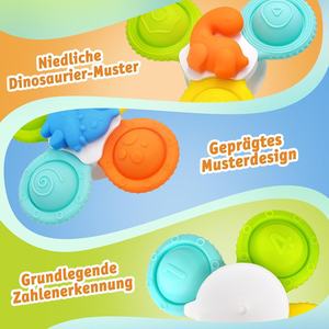 Jouets sensoriels de bain ECHOCUBE à <span class=keywords><strong>ventouse</strong></span> pivotante, 3 pièces, design de dessin animé, jouets de voyage en silicone pivotants pour tout-petits de 2 à 4 ans - Product Image 4