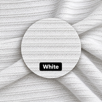 Tissu en maille côtelée double en polyester blanc, tissu texturé extensible pour la confection de vêtements et de mode