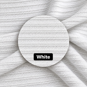 Tela de Punto Acanalado de Poliéster Blanco, Material Textil Elástico Texturizado para la Confección de Ropa y Prendas de Moda - Product Image 2