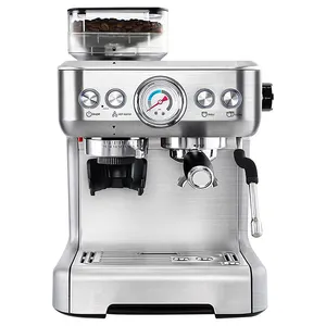 Cafetera Espresso con amoladora, máquina de café de tamaño de molienda de 15 niveles