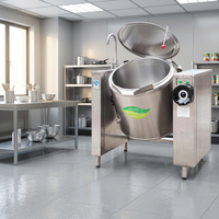 Marmite à soupe électromagnétique commerciale inclinable, bouilloire électrique à vapeur, réservoir intérieur en acier inoxydable 304, équipement de cuisson multi-méthodes