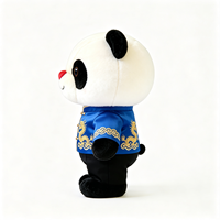 Peluche Panda en Coton PP Doux, Tenue Bleue Tang, Dragon Doré, Poupée en Peluche Traditionnelle Chinoise, Cadeau de Style National, Jouet en Peluche Panda
