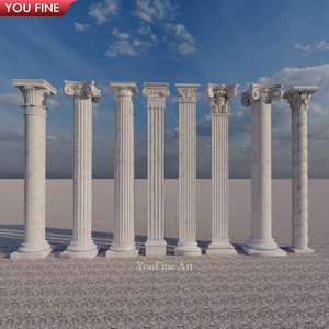 Colonnes de marbre de pilier de <span class=keywords><strong>pierre</strong></span> naturelle blanche de décoration <span class=keywords><strong>extérieure</strong></span> à vendre - Product Image 2