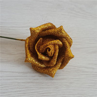 Fleur artificielle en mousse de polyéthylène, cm, pièce unique, faite à la main, fleur élégante, or