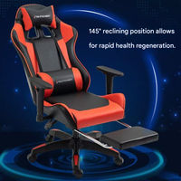 Chaise de jeu en cuir, chaise de bureau inclinable, réglable en hauteur, avec massage, pivotante à 360 degrés, design moderne pour l'e-sport