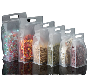 도매 인쇄 젖빛 투명 전자 레인지 식품 봉인 사탕 견과류 보석 선물 가방 사이드 거셋 지퍼락 포장 파우치 - Product Image 1