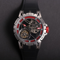 Herren Skelett-Tourbillon-Uhr mit Titangehäuse, Mechanisches Handaufzugswerk, Luxuriöse Sportuhr