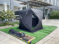Tente de sauna de plage quatre saisons Warmfire à une chambre, en Oxford 300D imperméable, triple couche, protection UV, fenêtres TPU, pour 4-6 personnes, montage rapide