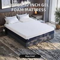 Matelas en mousse à mémoire de forme à gel, compressé, durable, faible MOQ, tailles double, simple et king size, vente en gros du fabricant de Foshan
