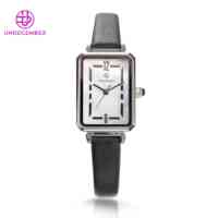 Montre-bracelet pour femme en acier inoxydable 304 d'usine originale Undecember, cadran en nacre, étanche, bracelet en cuir, montre à quartz pour femme
