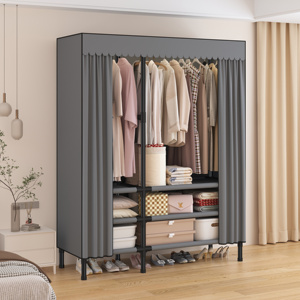Armario de metal personalizable Armario de almacenamiento <span class=keywords><strong>con</strong></span> <span class=keywords><strong>cremallera</strong></span> portátil negro <span class=keywords><strong>con</strong></span> 2 puertas, espacio de almacenamiento espacioso de gran capacidad - Product Image 5