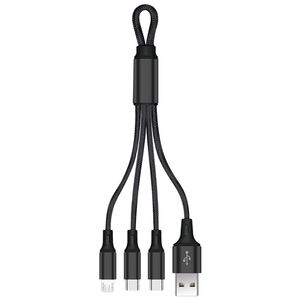 Özelleştirmek logosu <span class=keywords><strong>3</strong></span> In 1 çoklu USB anahtar şarj kablosu yüksek kalite <span class=keywords><strong>3</strong></span> in 1 USB kablosu için telefon şarj için güç bankası - Product Image 1