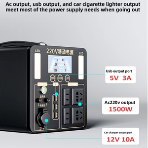 Nouvelle station d'alimentation solaire portable d'extérieur avec lampe torche, démarreur <span class=keywords><strong>de</strong></span> voiture compatible, onde sinusoïdale pure pour téléphone portable - Product Image 4
