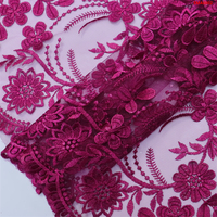 T-Win OEM personnalisé 3D Bordado haute qualité fleur broderie Tulle tissu pour groupe ethnique vêtements traditionnel Sexy vague bord