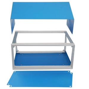 Màu Xanh DIY điện tử bao vây tấm kim loại chế tạo bảo vệ Ngã Ba Trường hợp công nghiệp sử dụng tùy chỉnh kích thước màu sắc dự án - Product Image 3