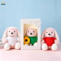 Fabricant, MOQ personnalisé, lapin en peluche, jouet en peluche, vente en gros, logo personnalisé imprimé, mascotte pour événements d'entreprise, cadeaux promotionnels