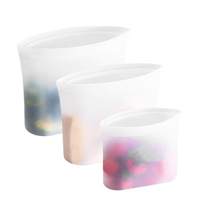 Bolsa de almacenamiento de alimentos de silicona 100%, contenedor de alimentos reutilizable para tienda de cocina, congelación, a prueba de fugas, Apto para lavavajillas, ecológico, no tóxico - Product Image 1