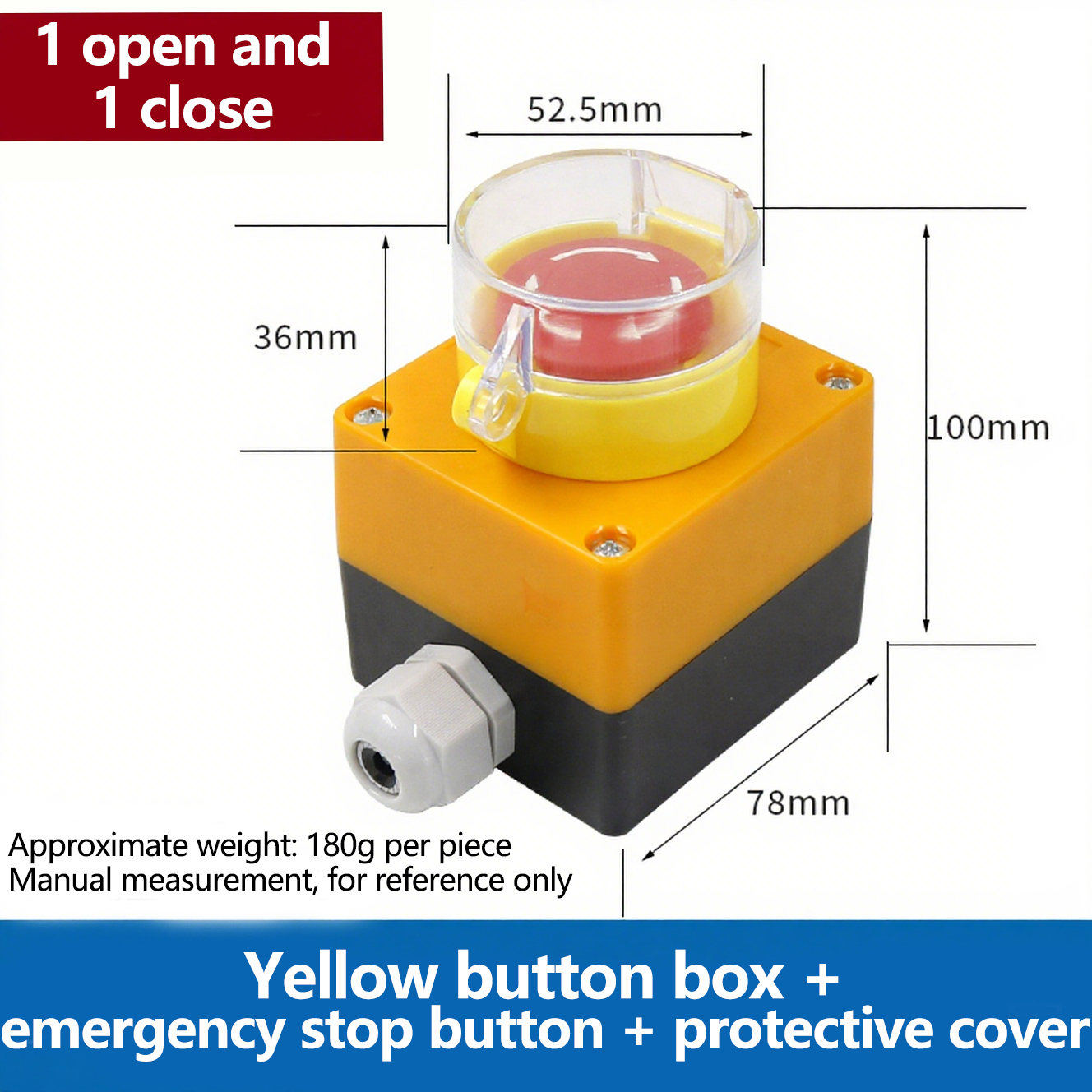 (1 ouvert et 1 fermé)+Boîte à boutons jaune+Couvercle de protection