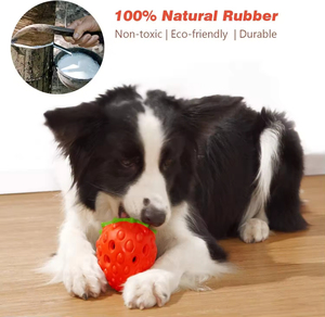 Jouet à mâcher pour chien en forme de fraise pour mâcheurs agressifs, jouet durable pour chiot, jouet d'entraînement pour l'IQ et l'enrichissement mental, adorable jouet pour chien - Product Image 5