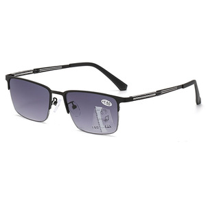 Lunettes de soleil progressives multifocales semi-cerclées de style fin, de haute qualité, bloquant <span class=keywords><strong>la</strong></span> lumière bleue, avec verres de lecture gris PC anti-lumière bleue - Product Image 2