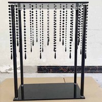 80cm Hauteur Noir Cristal Fleur Stand Lustre Table De Mariage Pièce Maîtresse MH-Z0341