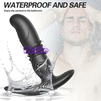 Analer Vibrator Butt Plug Prostata-Massagegerät Dildo 10 Vibrationen Teleskopisch Tragbar Stoßfunktion für Männer Frauen Paare